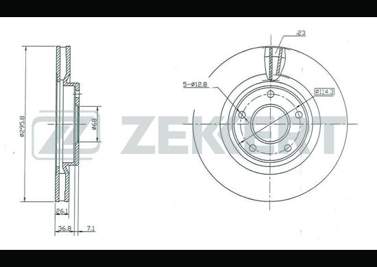 фото Тормозной диск zekkert bs-5183