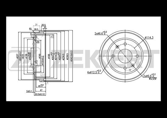 

Тормозной барабан ZEKKERT BS-5523