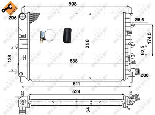 

Радиатор охлаждения двигателя NRF 514436