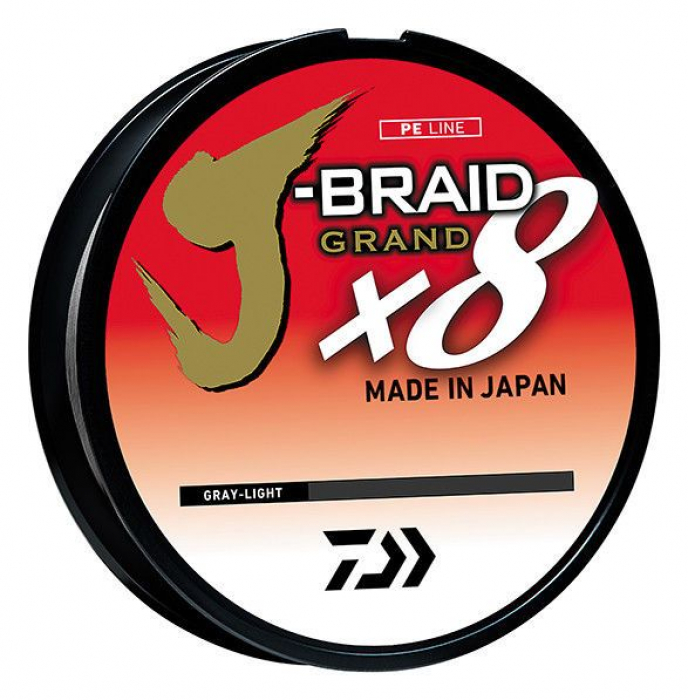 фото Леска плетеная daiwa j-braid grand x8 0,18 мм, 150 м, 12,5 кг, light grey