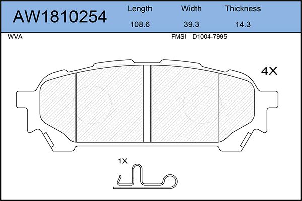 Тормозные колодки AywiParts дисковые AW1810254