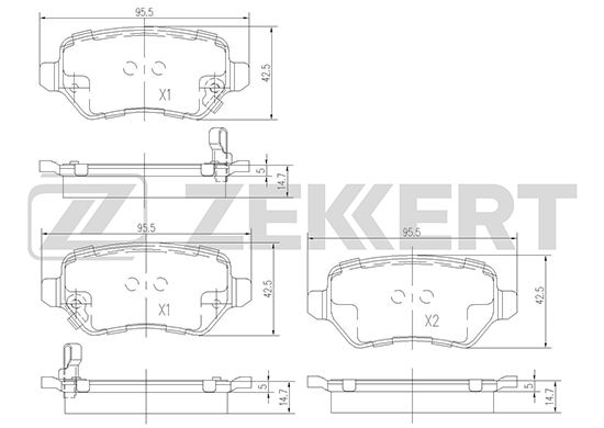 фото Комплект тормозных колодок, дисковый тормоз zekkert bs-1761