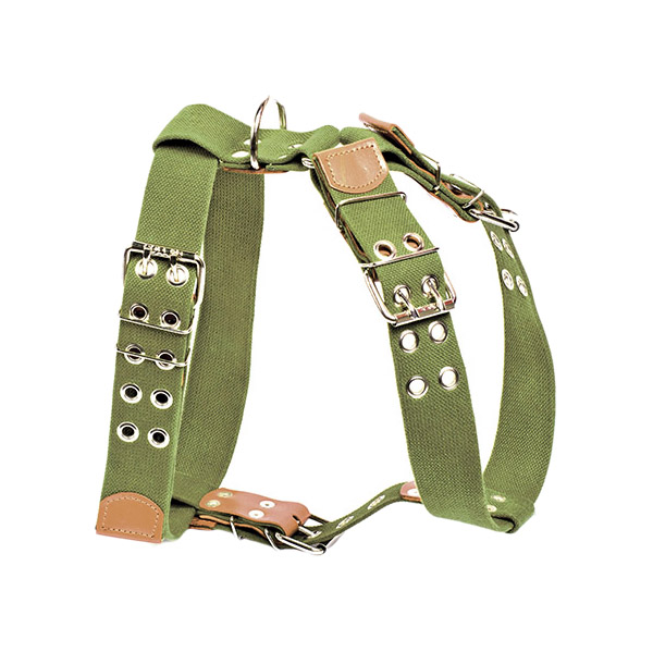 

Шлейка для собак Collar №1, брезентовая, для крупных пород, зеленая, 77-89 см x 45 мм, №1