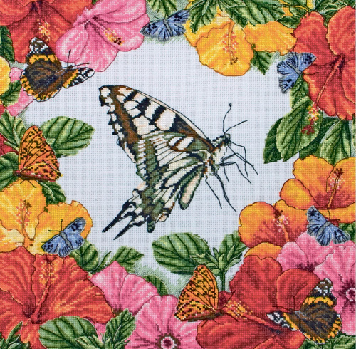фото Набор для вышивания anchor maia весенние бабочки 30х30см, 5678000-01225