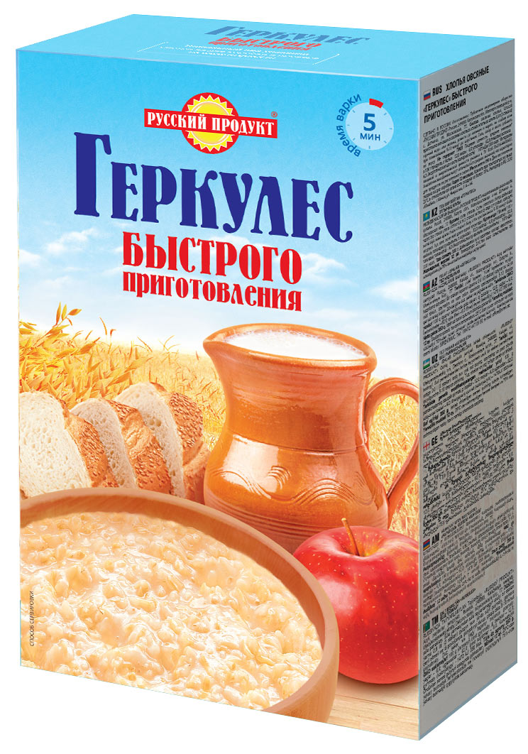 Овсяные хлопья Русский продукт геркулес быстрого приготовления 350 г