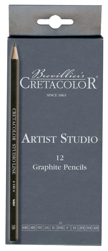 Набор для графики Artists Studio Line, 12 графитовых карандаша