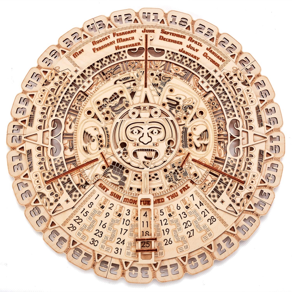фото Механическая сборная модель wood trick календарь майя