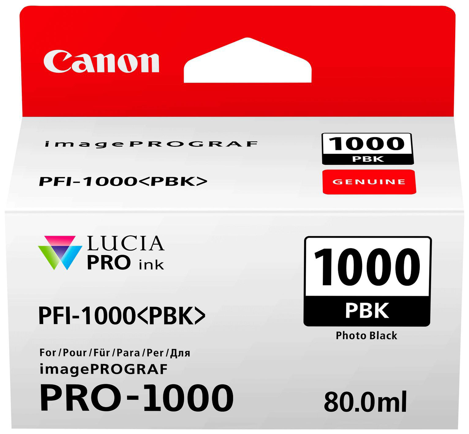 фото Картридж для струйного принтера canon pfi-1000 pbk черный, оригинал