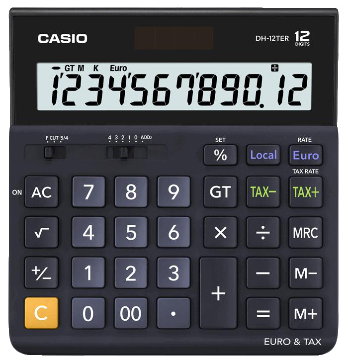 Калькулятор Casio 12-BK-S-EH 332994 Коричневый, черный