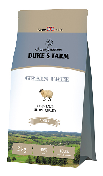 

Сухой корм для собак DUKE'S FARM Grain Free, ягненок, 2кг, Super premium Grain Free
