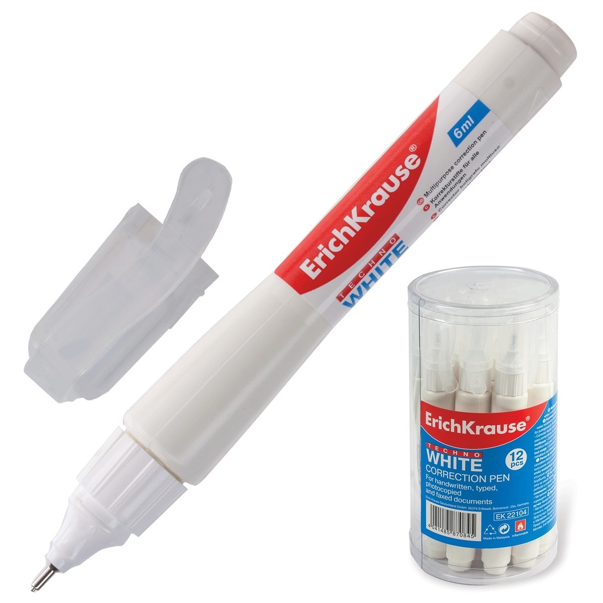 

Ручка-корректор ErichKrause Techno White, 6 мл