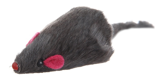 фото Мягкая игрушка для кошек triol мышь натуральный мех, серый, 15 см, 4 шт