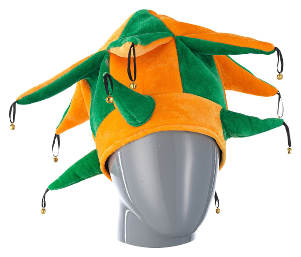 Аксессуар для карнавала Snowmen Шутовской колпак с шипами и бубенцами желто зеленый Е40267