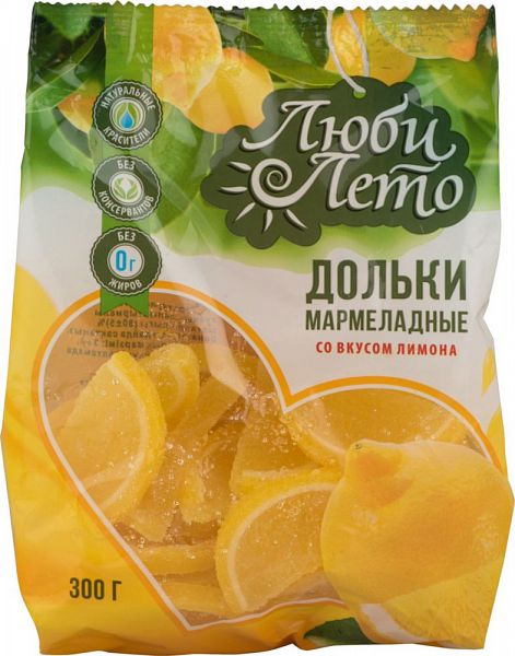 

Мармелад желейный Люби Лето дольки со вкусом лимона 300 г