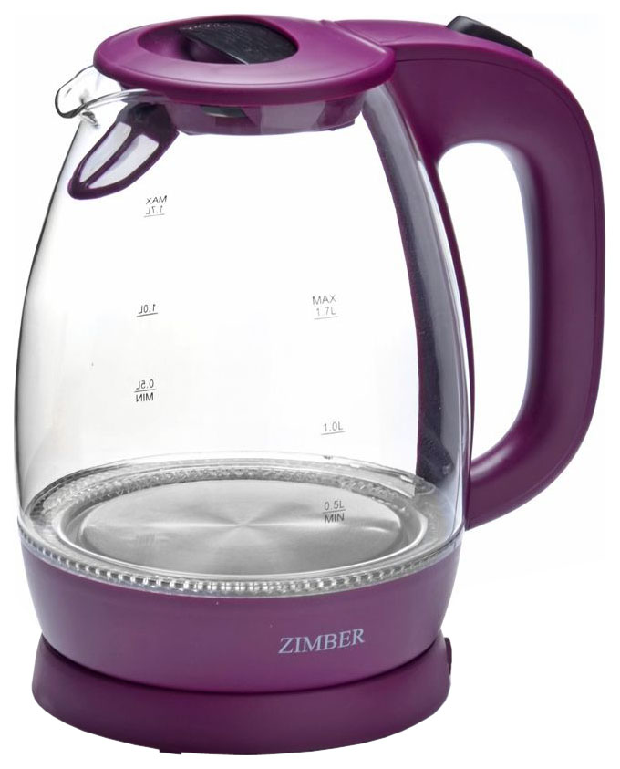 Чайник электрический Zimber ZM-11176 1.7 л фиолетовый электрощипцы zimber zm 10868 beige white