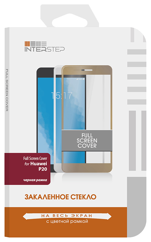 

Защитное стекло InterStep для Huawei P20 Black, Full Screen Cover для Huawei P20 черная рамка