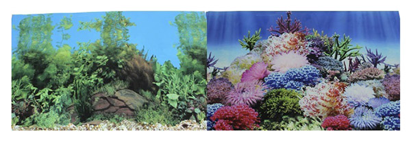 Фон для аквариума Prime Коралловый рай/Подводный пейзаж, винил, 100x50 см
