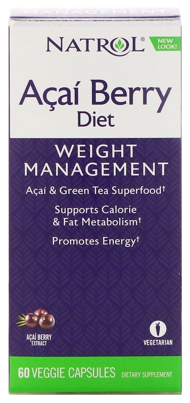 

Антиоксидант Natrol AcaiBerry Diet 60 капс. натуральный, AcaiBerry Diet