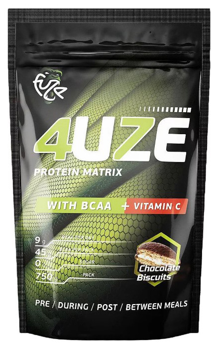 Протеин 4uze Protein + BCAA, 750 г, шоколадное печенье