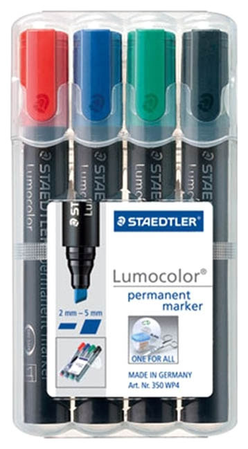 фото Набор маркеров перманентных staedtler lumocolor 4 цвета