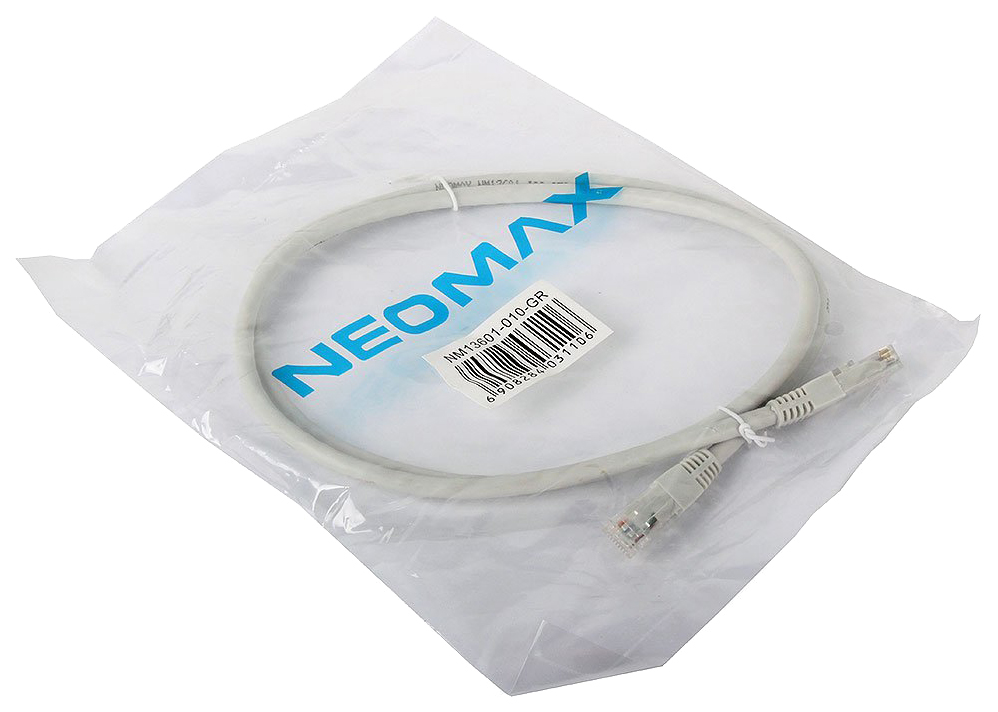 фото Кабель neomax rj45-rj45, m-m 1м grey (nm13601-010-gr)