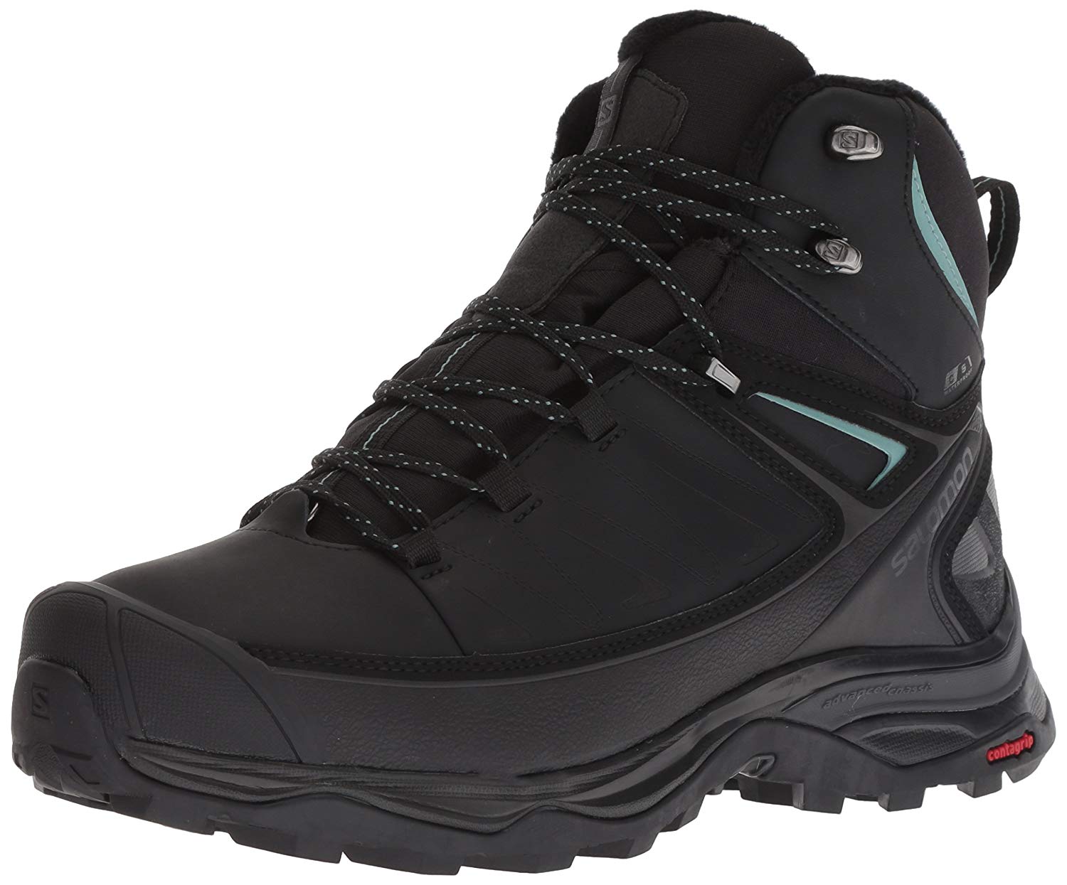 фото Ботинки salomon x ultra mid winter cs wp, black/phantom/trellis, 8 uk