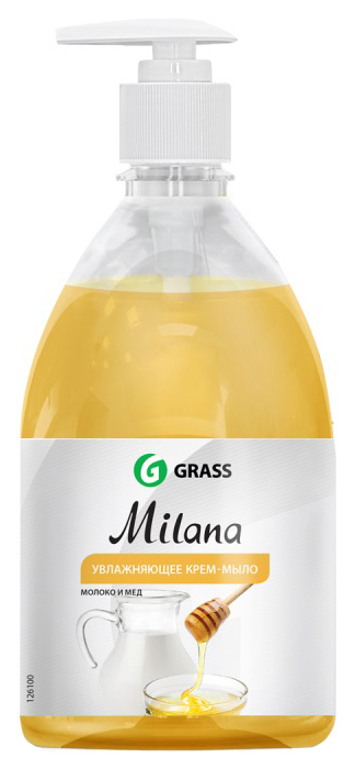 Жидкое мыло Grass Milana Молоко и мед 500 мл fiora bio жидкое моющее средство для уборки бытовых помещений и для всех водостойких поверхностей 700