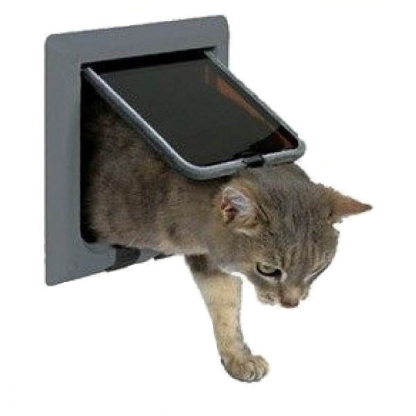 Дверца для кошек TRIXIE 4-Way Cat Flap, серая, 14,7х15,8см