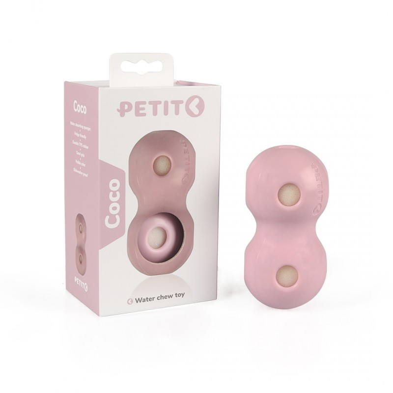Жевательная игрушка для щенков PETIT Water chew toy Coco, резиновая, розовая, 12 см