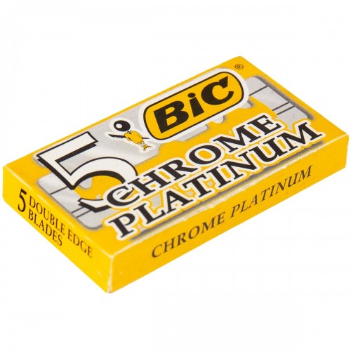 Острые двусторонние лезвия BIC CHROME PLATINUM для бритвенных станков лезвия astra superior platinum классические для т образных станков двусторонние 5 шт