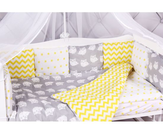 

Бортик в кроватку 12 предметов (12 подушек-бортиков) AmaroBaby СОВЯТА
