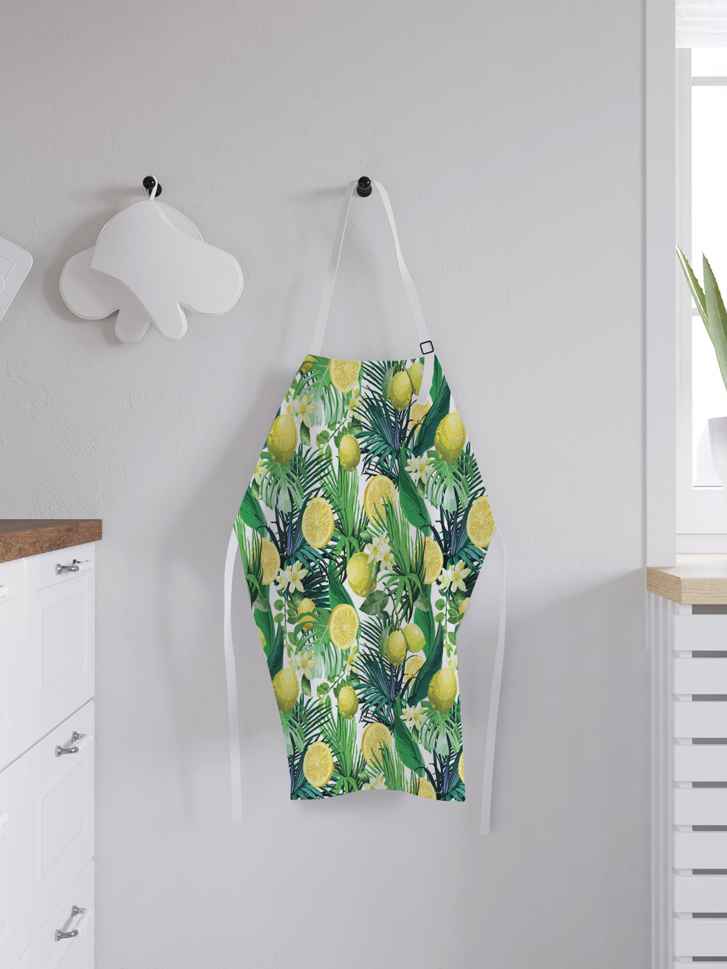 фото Joyarty фартук кухонный регулируемый «лимоны и тропики», универсальный размер