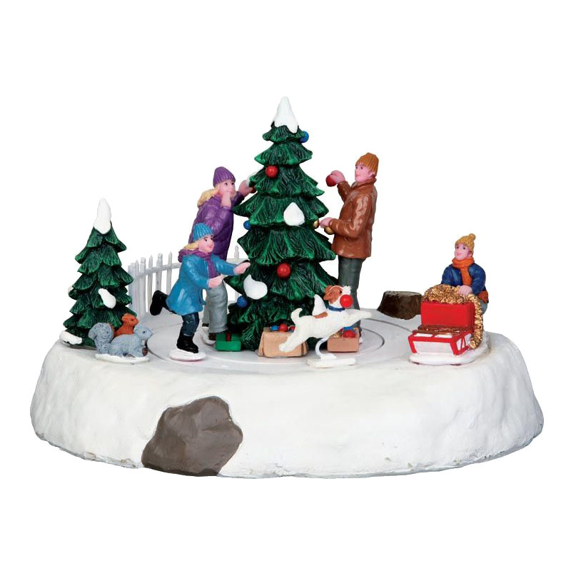 Новогодняя миниатюра Lemax догонялки вокруг елки 44772, разноцветный, керамика; полистоун, Догонялки вокруг елки  - Купить