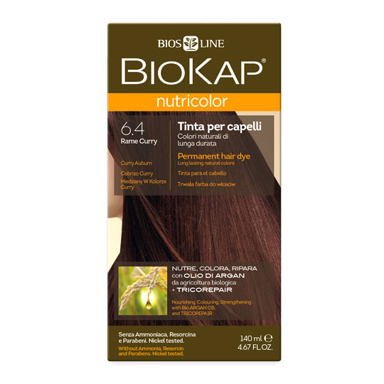 Краска для волос BIOKAP Медно-золотистый карри тон 6.40, 140 мл