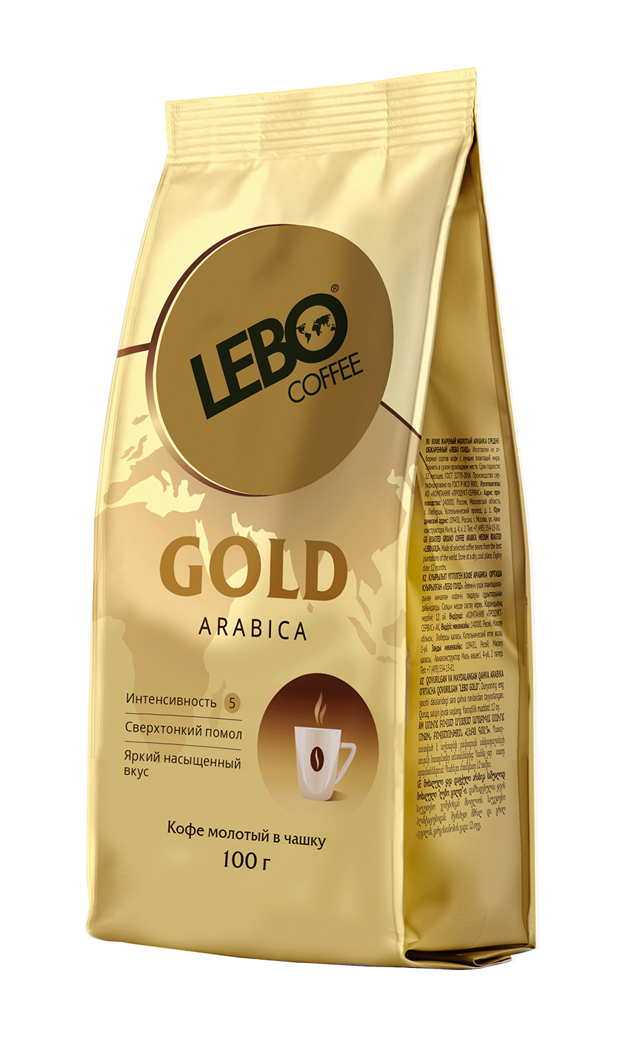 фото Кофе молотый lebo gold arabica для заваривания в чашке 100 г