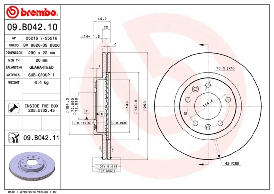 фото Тормозной диск brembo 09b04211