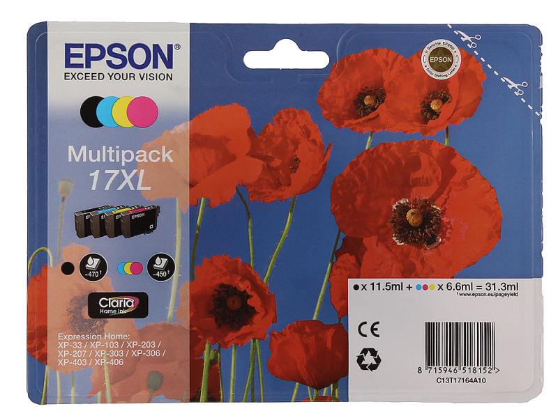 фото Картридж для струйного принтера epson c13t17164a10 t17164 multipack, цветной, оригинал