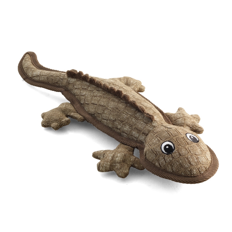 фото Мягкая игрушка для собак triol ящерица, коричневая, 39 см
