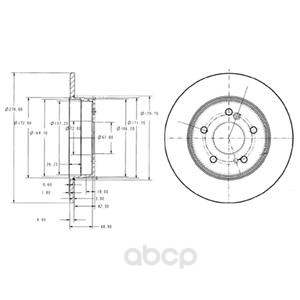 фото Тормозной диск delphi задний для mercedes w202, w203, w124, w210, r170 d=278 мм bg3326