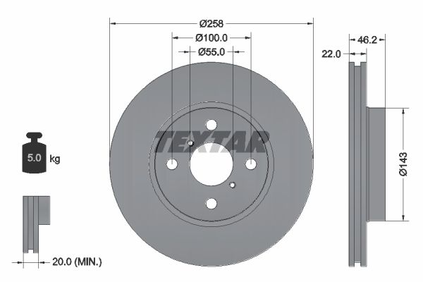 фото Тормозной диск textar 92164203