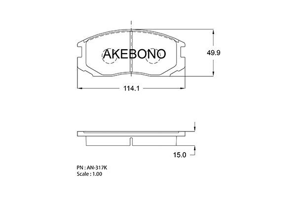 фото Тормозные колодки дисковые akebono an317k