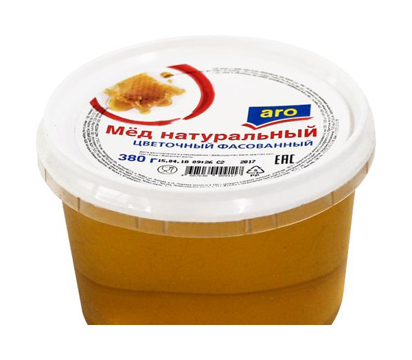 

Мед Aro натуральный цветочный 380 г, натуральный