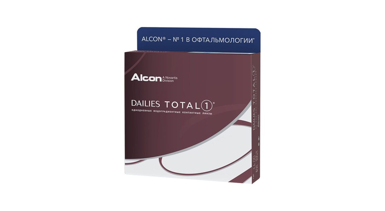 фото Контактные линзы alcon dailies total 1 90 линз -8,50