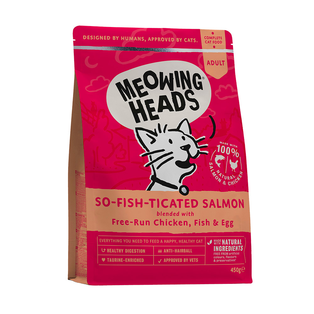 Сухой корм для кошек Barking Heads Meowing Heads So-Fish-Ticated, лосось, курица, 0,45кг