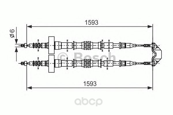 фото Трос cтояночного тормоза bosch 1987477527