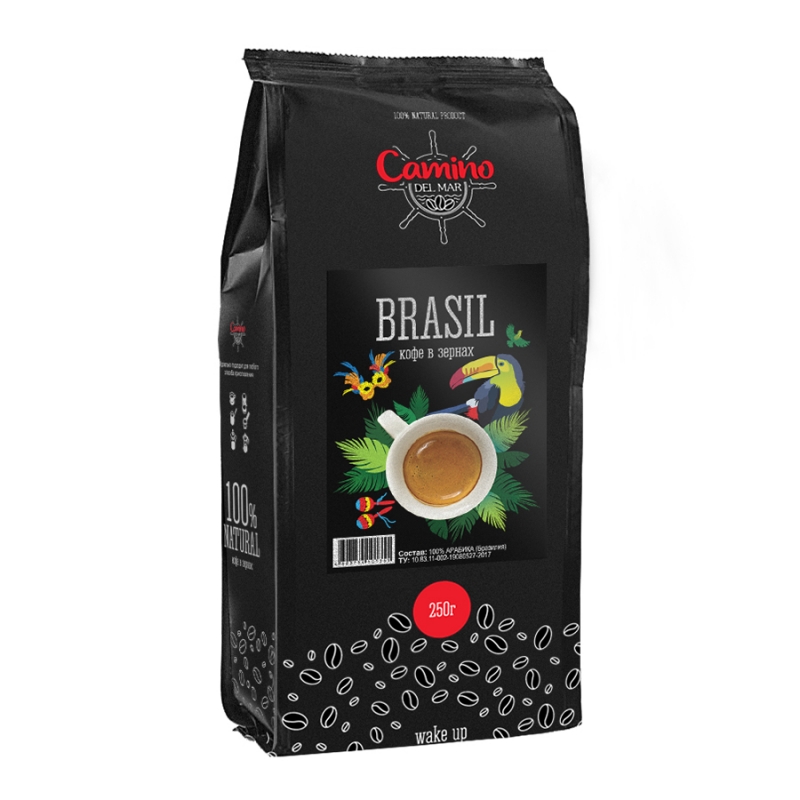 

Кофе зерновой Camino del Mar Brasil 250 г