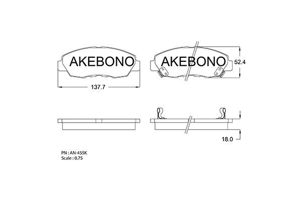 

Тормозные колодки Akebono дисковые AN455WK