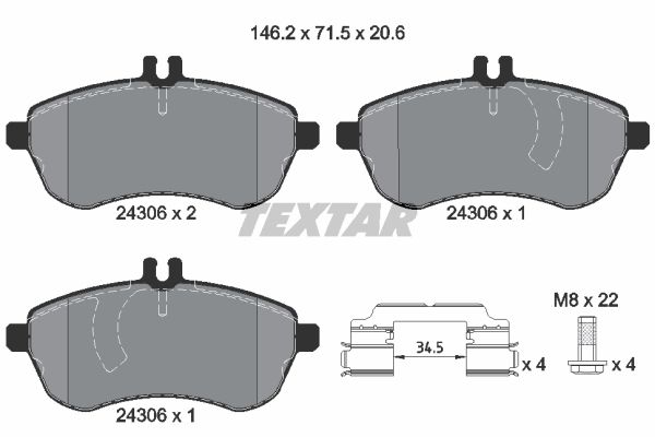 

Комплект тормозных дисковых колодок Textar 2430681