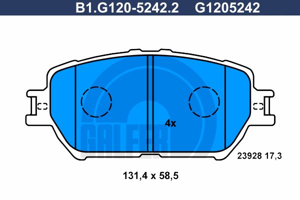 

Комплект тормозных дисковых колодок GALFER B1.G120-5242.2