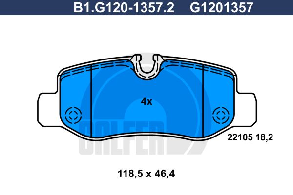

Тормозные колодки GALFER дисковые B1G12013572
